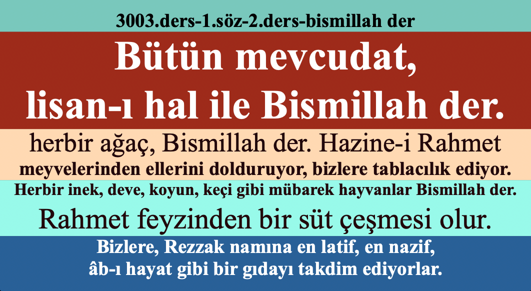 3003 - 1.söz-2.ders-Bütün mevcudat lisan-ı hal ile Bismillah der risale-i nur episode artwork