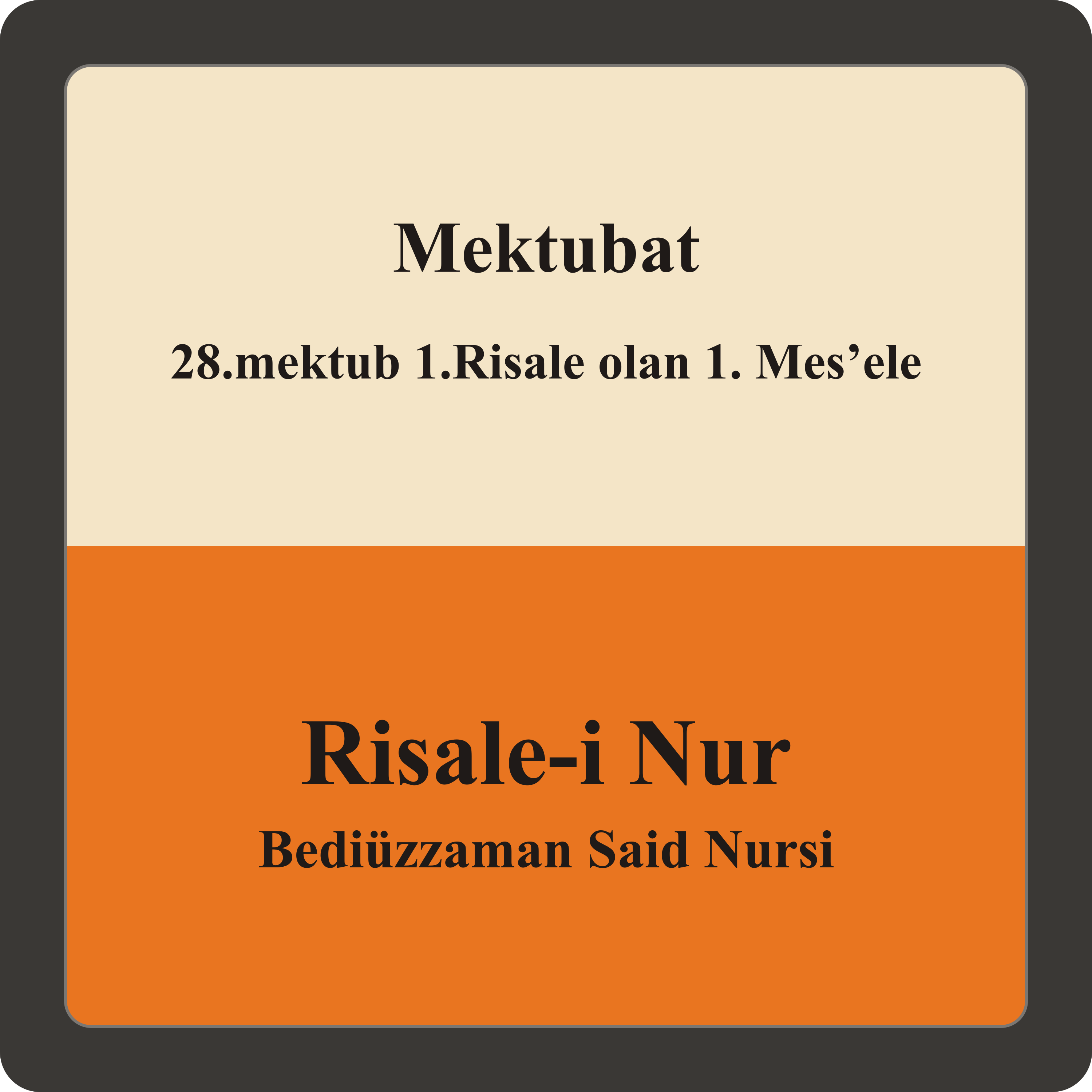 28.mektub 1.Risale olan 1. Mes’ele